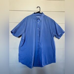 Men’s Croft & Barrow Casual Blue Button-Down short sleeve Shirt XXL